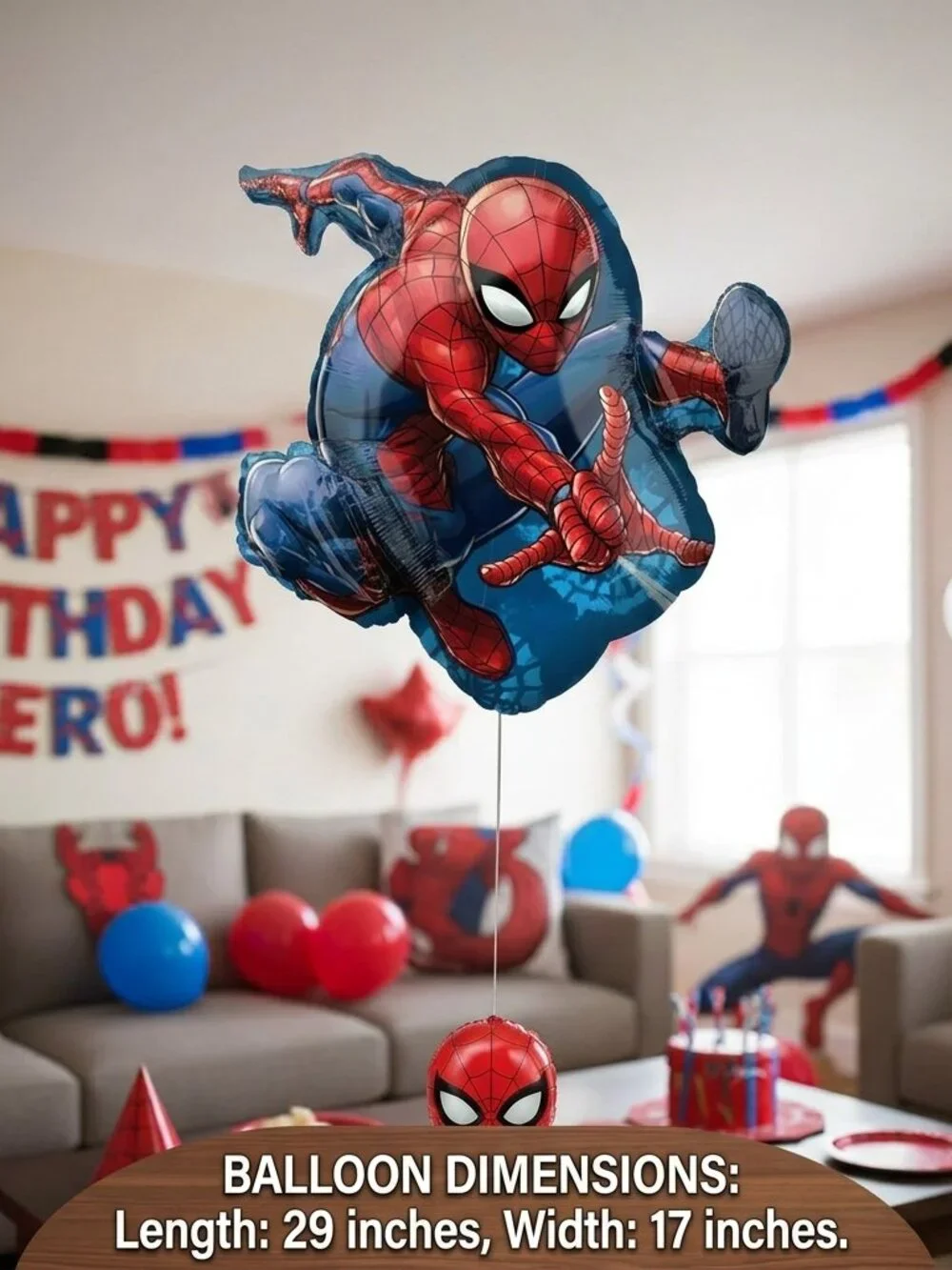 Giant Spider-Man SuperShape Foil Balloon - Anagram Marvel Avengers Party Decor